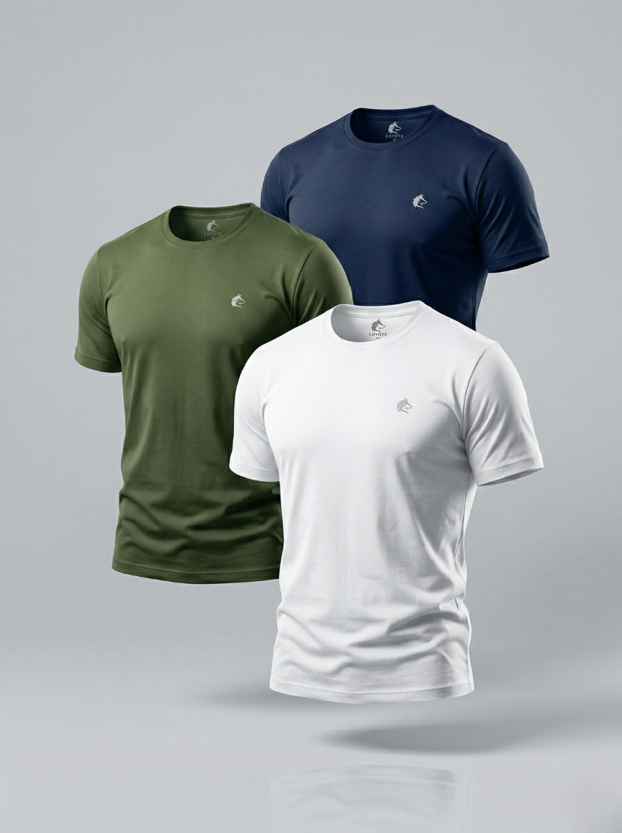 KIT 3 Camisetas Suedine Premium COYOTE