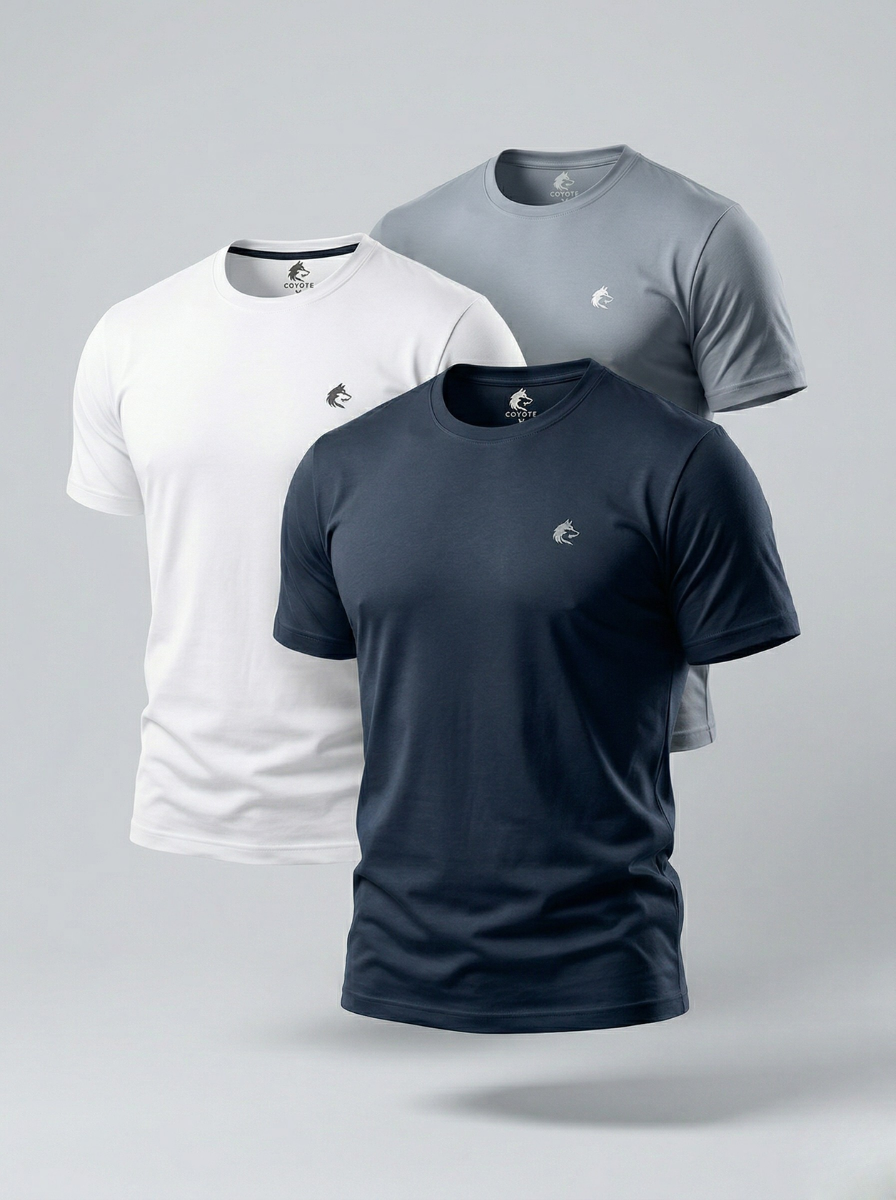 KIT 3 Camisetas Suedine Premium COYOTE