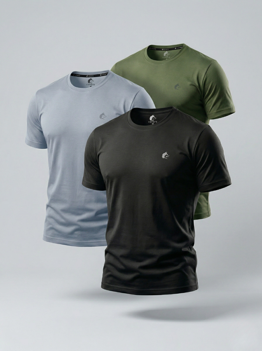 KIT 3 Camisetas Suedine Premium COYOTE