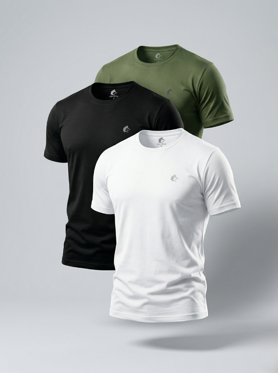KIT 3 Camisetas Suedine Premium COYOTE